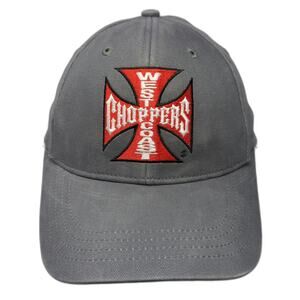 West Coast Choppers Gray Baseball Cap One Size Iron Cross Jesse James Logo Hat